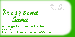 krisztina samu business card